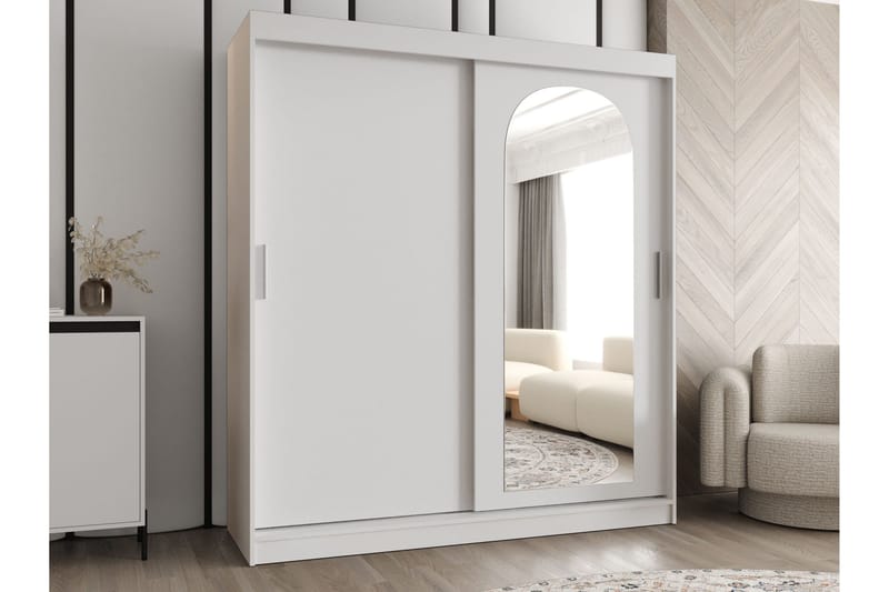 Tallmo Garderobe Med Speil 180x200 cm - Grønn - Oppbevaring - Garderober & garderobesystem