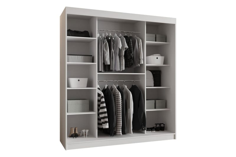 Tallmo Garderobe Med Speil 180x200 cm - Oppbevaring - Garderober & garderobesystem