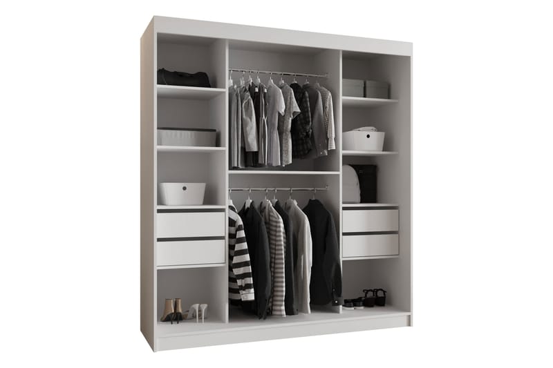 Tallmo Garderobe Med Speil 180x200 cm - Oppbevaring - Garderober & garderobesystem