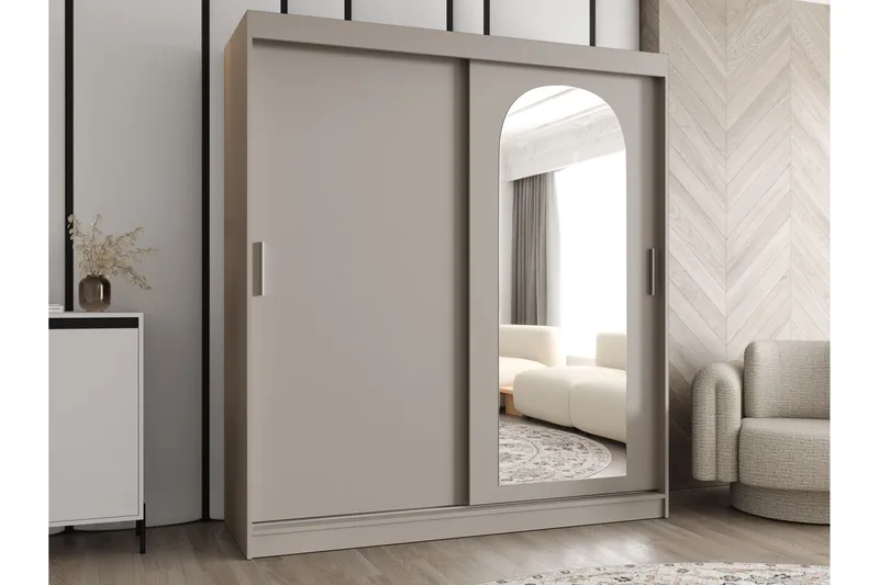 Tallmo Garderobe Med Speil 180x200 cm - Oppbevaring - Garderober & garderobesystem