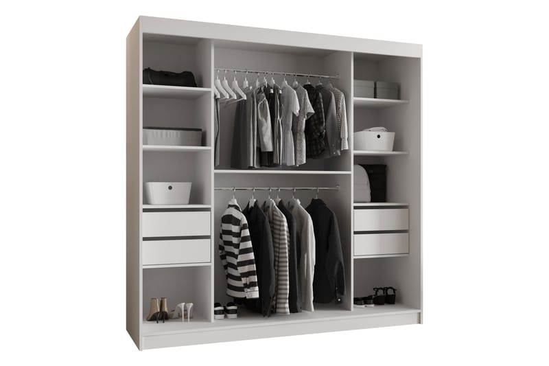 Tallmo Garderobe Med Speil 200x200 cm - Oppbevaring - Garderober & garderobesystem