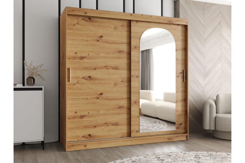 Tallmo Garderobe Med Speil 200x200 cm - Oppbevaring - Garderober & garderobesystem