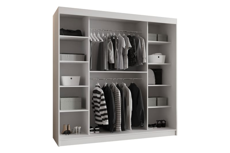 Tallmo Garderobe Med Speil 200x200 cm - Oppbevaring - Garderober & garderobesystem