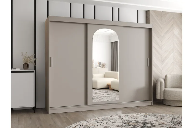 Tallmo Garderobe Med Speil 250x200 cm - Brun/Beige - Oppbevaring - Garderober & garderobesystem