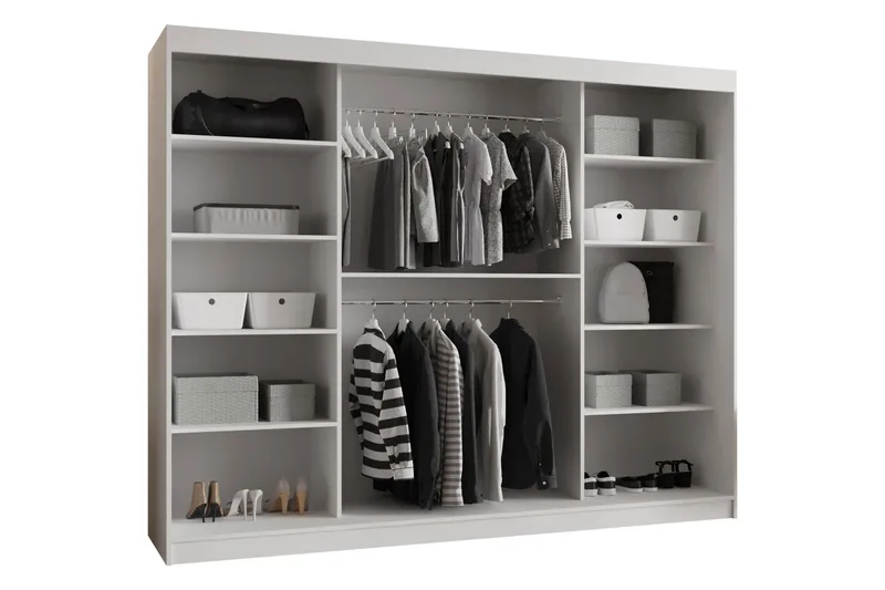Tallmo Garderobe Med Speil 250x200 cm - Oppbevaring - Garderober & garderobesystem