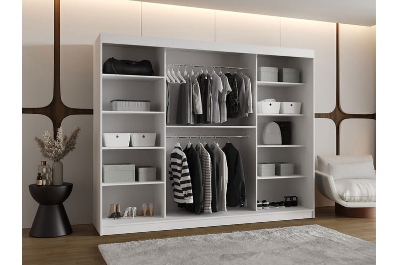 Tallmo Garderobe Med Speil 250x200 cm - Oppbevaring - Garderober & garderobesystem
