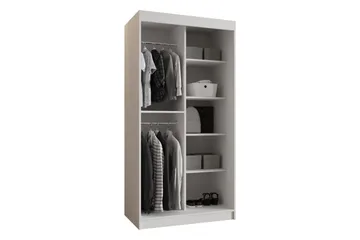 Tallmo Garderobeskap med Speil 100x200 cm i Tre - Beige - Oppbevaring - Garderober & garderobesystem