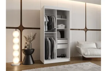 Tallmo Garderobeskap med Speil 100x200 cm i Tre - Grå - Oppbevaring - Garderober & garderobesystem