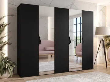 Tensa Garderobeskap med Speil 250 cm i Tre - Sort - Oppbevaring - Garderober & garderobesystem