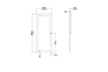 Trysil Dør til Bokhylle 39x95,7 cm - Hvit - Oppbevaring - Hylle