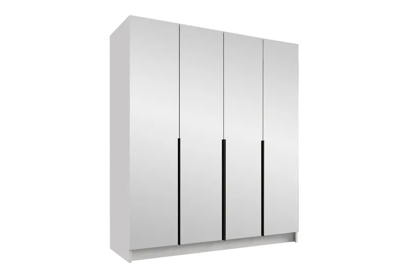 Vadstena Garderob med Speil 200 cm, Hvit/Svart