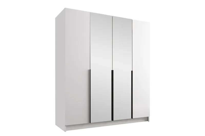 Vadstena Garderobe med Speil 200 cm, Hvit/Svart