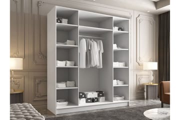 Vadstena Garderobe med Speil 200 cm - Svart/Gull - Oppbevaring - Garderober & garderobesystem