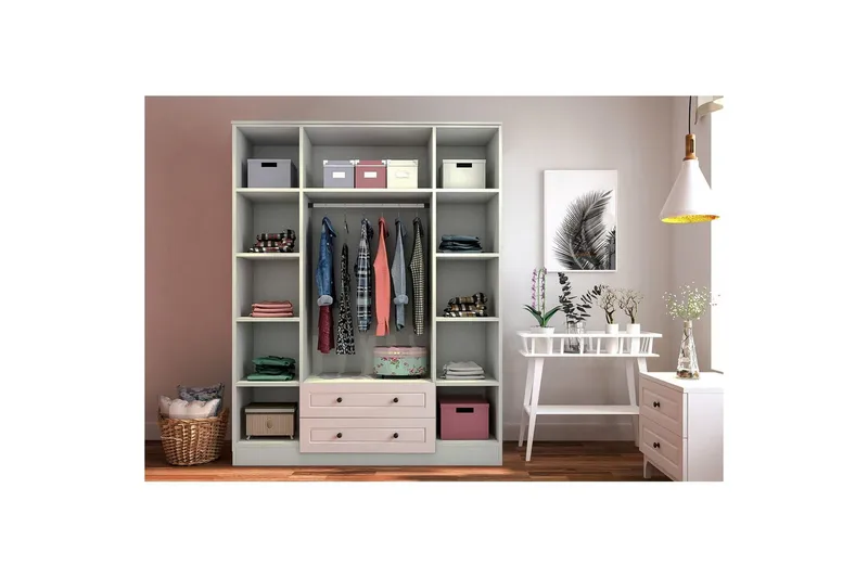Varin Garderobe 140x180 cm - Matt Hvit - Oppbevaring - Garderober & garderobesystem