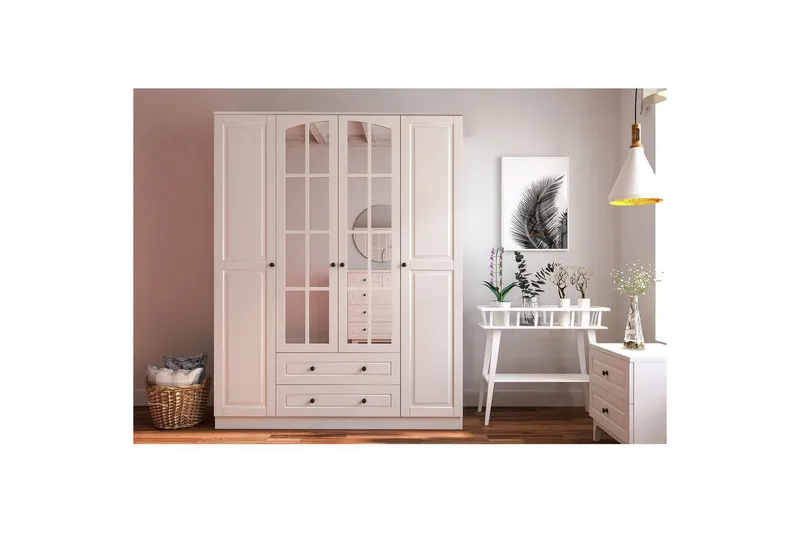 Varin Garderobe 140x180 cm - Matt Hvit - Oppbevaring - Garderober & garderobesystem