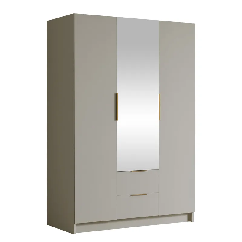 Varros Garderobeskapeskap med speil 150x216 cm, Beige