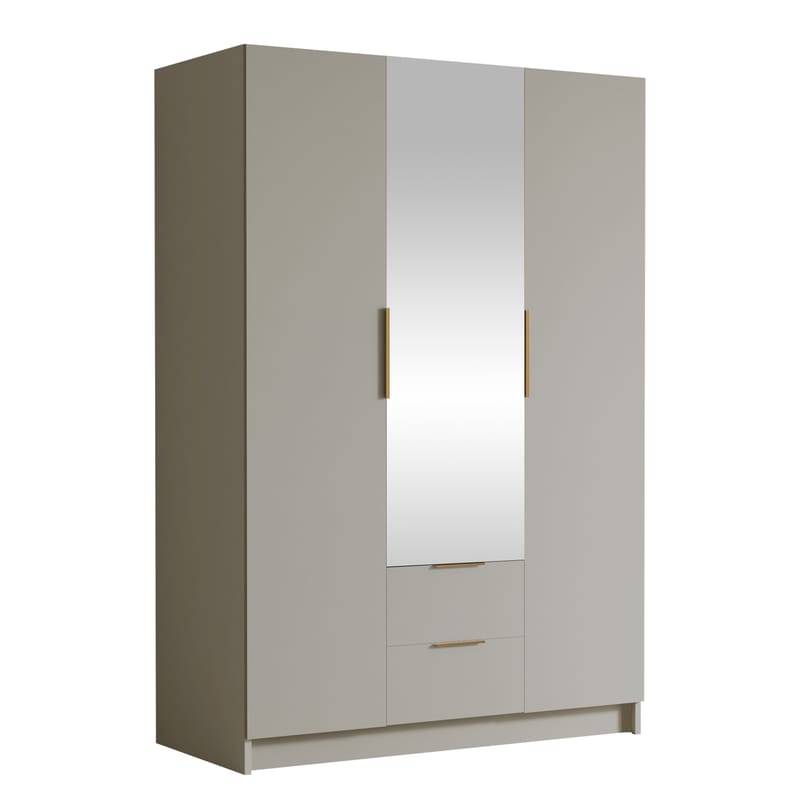 Varros Garderobeskapeskap med speil 150x216 cm - Beige - Oppbevaring - Garderober & garderobesystem