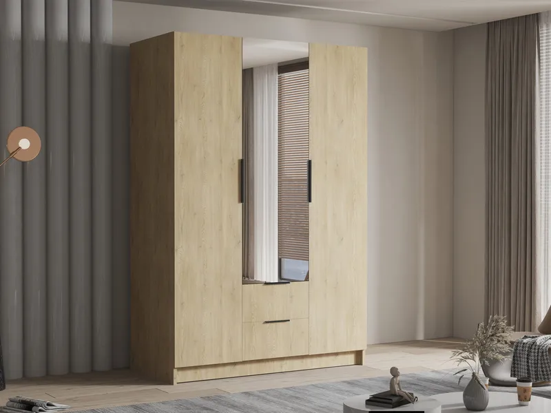 Varros Garderobeskapeskap med speil 150x216 cm - Brun - Oppbevaring - Garderober & garderobesystem