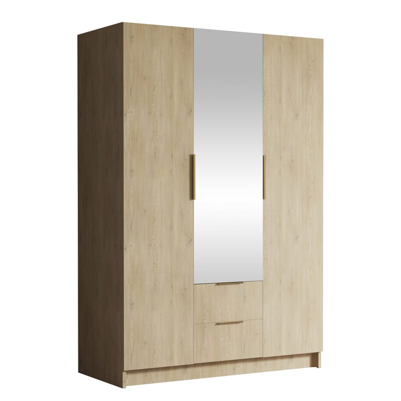 Varros Garderobeskapeskap med speil 150x216 cm, Brun