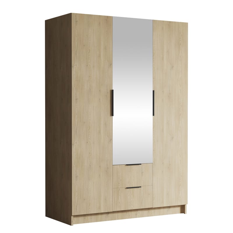 Varros Garderobeskapeskap med speil 150x216 cm, Brun