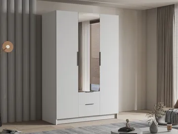 Varros Garderobeskapeskap med speil 150x216 cm - Hvit - Oppbevaring - Garderober & garderobesystem