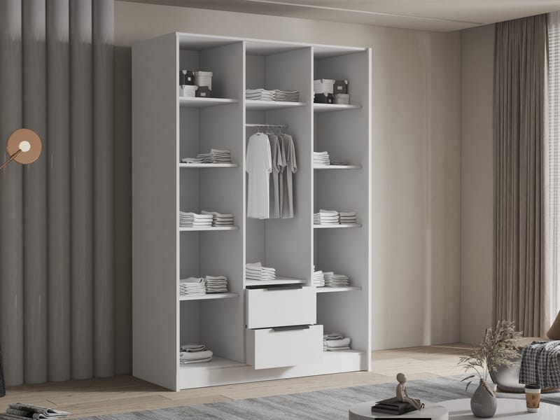 Varros Garderobeskapeskap med speil 150x216 cm - Svart - Oppbevaring - Garderober & garderobesystem