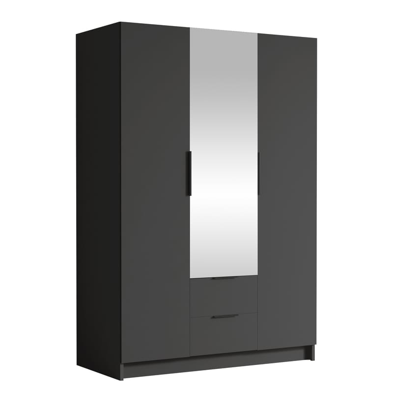 Varros Garderobeskapeskap med speil 150x216 cm - Svart - Oppbevaring - Garderober & garderobesystem