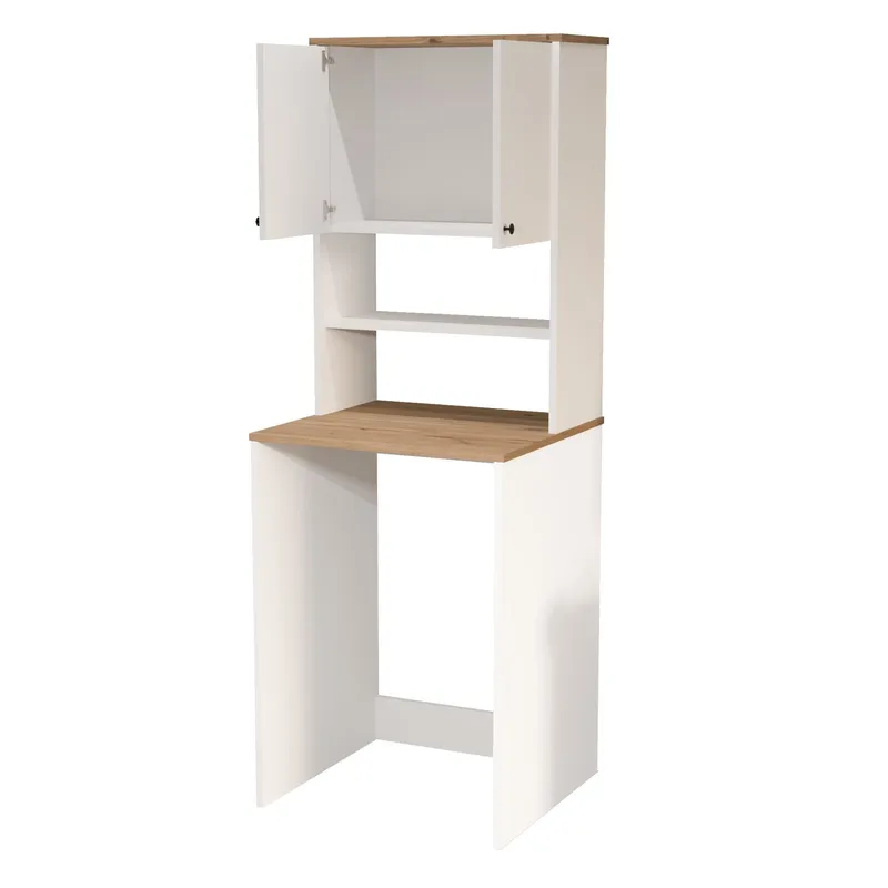 Vaskemaskinskap Hanah Home Nord (65,8 x 183,6 x 60 cm) White Oak, Hvit og eik