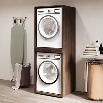 Vaskemaskin/tørketrommel-skap Aza 1 Hylle - Valnøtt Villa - Oppbevaring - Oppbevaring til baderom