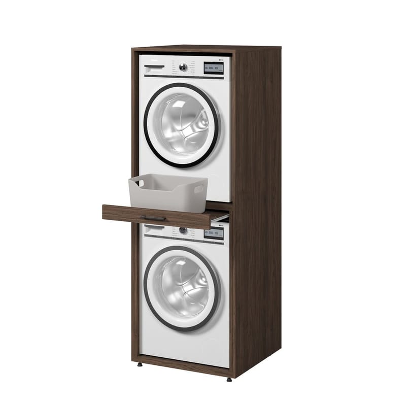 Vaskemaskin/tørketrommel-skap Aza 1 Hylle - Valnøtt Villa - Oppbevaring - Oppbevaring til baderom