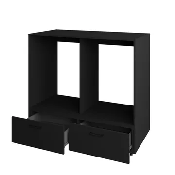 Vaskemaskin/tørketrommel-skap Rosa med 2 skuffer - Svart onyx - Oppbevaring - Oppbevaring til baderom