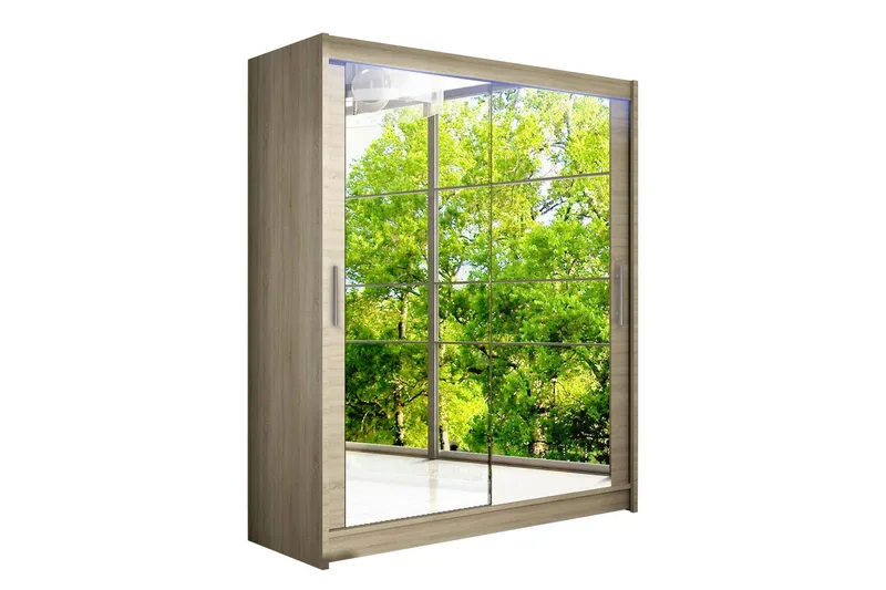 Westa Garderob 150x58x200 cm, Beige / Hvit