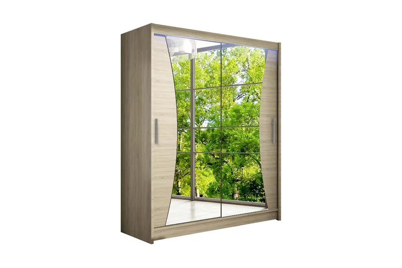Westa Garderob 150x58x200 cm, Beige / Hvit