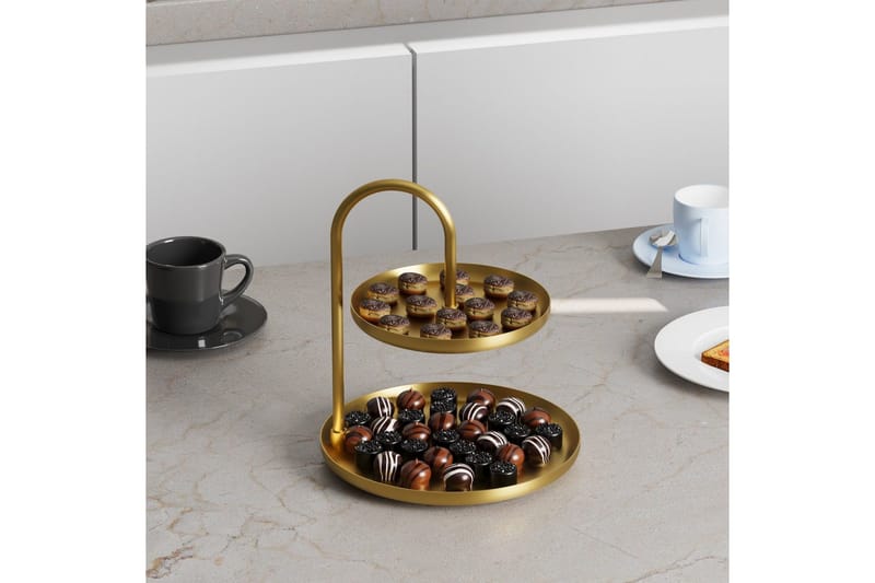 Dekorativt metalltilbehør Mirven - Gull - Servering & borddekking - Brikker & tallerkener - Serveringsbrett & serveringsfat