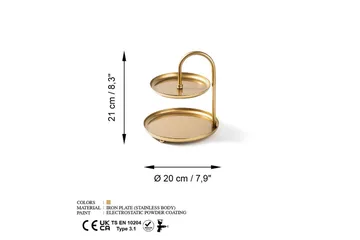 Dekorativt metalltilbehør Mirven - Gull - Servering & borddekking - Brikker & tallerkener - Serveringsbrett & serveringsfat