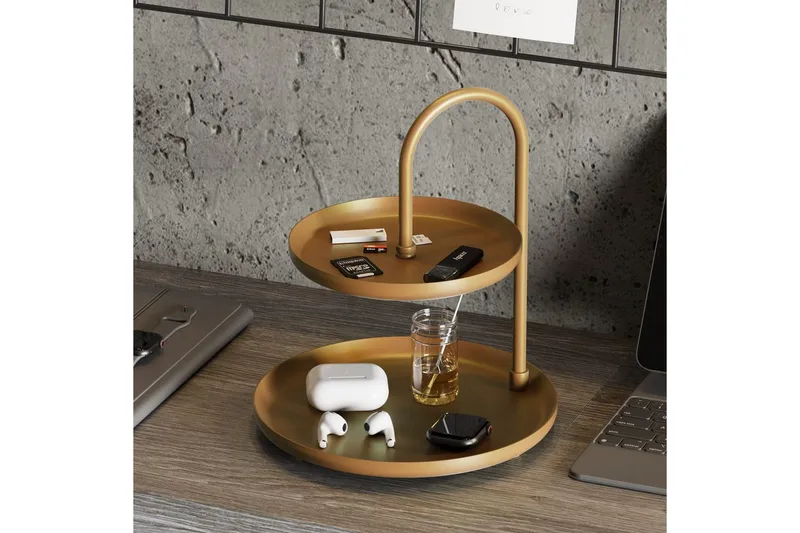 Dekorativt metalltilbehør Mirven - Gull - Servering & borddekking - Brikker & tallerkener - Serveringsbrett & serveringsfat