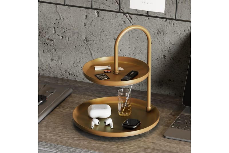 Dekorativt metalltilbehør Mirven - Gull - Servering & borddekking - Brikker & tallerkener - Serveringsbrett & serveringsfat