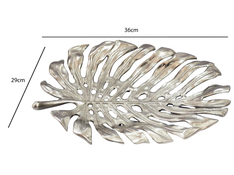 Ivora dekorasjonsskål Monstera i aluminium - sølv - Servering & borddekking - Brikker & tallerkener - Serveringsfat