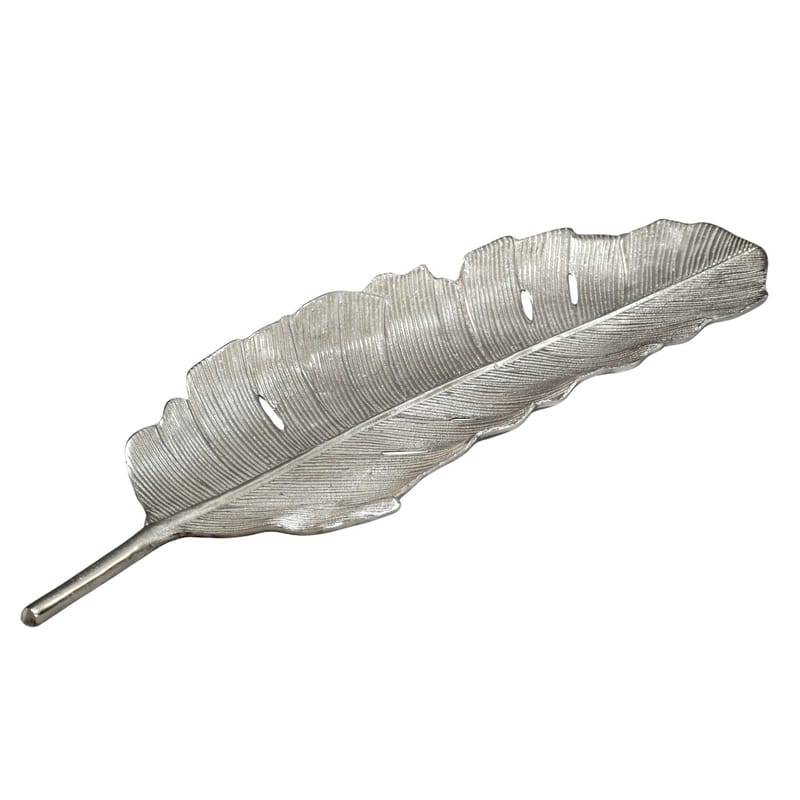 Kelvik dekorasjonsskål blad i aluminium - sølv - Servering & borddekking - Brikker & tallerkener - Serveringsfat