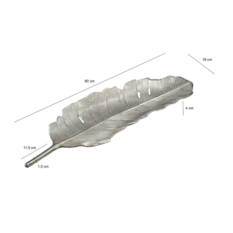 Kelvik dekorasjonsskål blad i aluminium - sølv - Servering & borddekking - Brikker & tallerkener - Serveringsfat