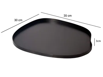 Ralven dekorasjonsfat 35 cm i metall med organisk design - matt svart - Servering & borddekking - Brikker & tallerkener - Serveringsbrett & serveringsfat
