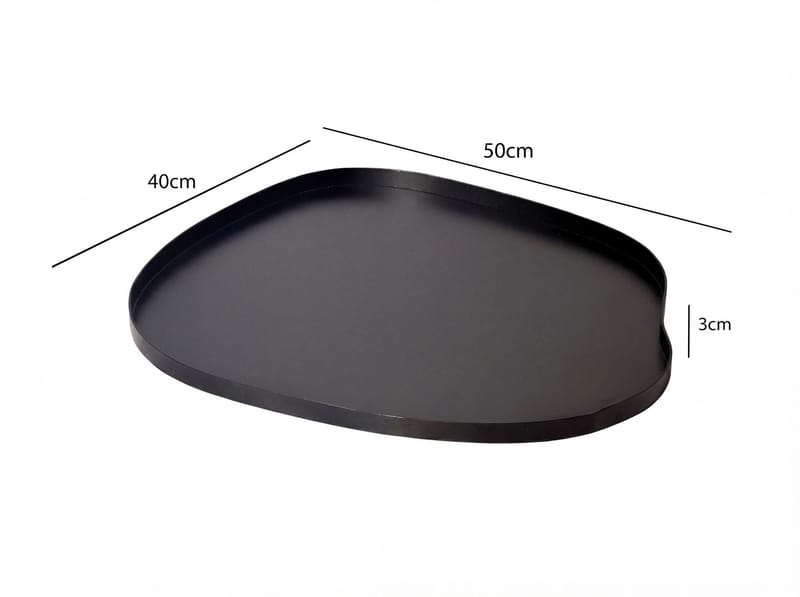 Ralven dekorasjonsfat 50 cm i metall med organisk design - matt svart - Servering & borddekking - Brikker & tallerkener - Serveringsbrett & serveringsfat
