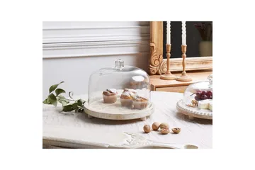 Tårtfat Beliani Fajum Light colored wood||White - Servering & borddekking - Brikker & tallerkener - Serveringsbrett & serveringsfat