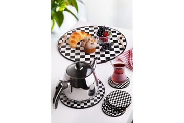 Trebrett & Glassunderlegg 8-pk - Svart/Hvit - Servering & borddekking - Brikker & tallerkener - Serveringsbrett & serveringsfat