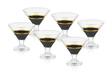 Glass Sett 6-pk - Svart/Gull - Servering & borddekking - Glass - Cocktailglass
