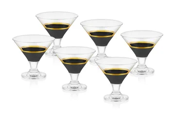 Glass Sett 6-pk - Svart/Gull - Servering & borddekking - Glass - Cocktailglass