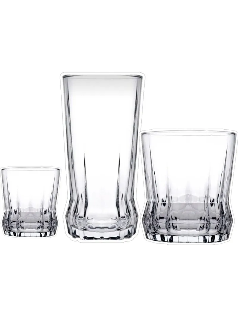 Glassett (18 deler) Opviq Gaia (7 x 7 x 14 cm) Transparent - Transparent - Servering & borddekking - Glass - Highballglass & Longdrinkglass