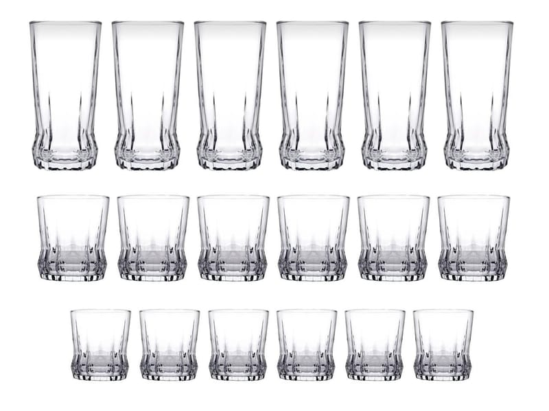 Glassett (18 deler) Opviq Gaia (7 x 7 x 14 cm) Transparent - Transparent - Servering & borddekking - Glass - Highballglass & Longdrinkglass