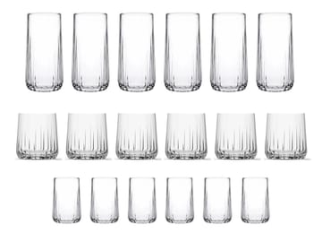 Glassett (18 deler) Opviq Nova (17 x 32 x 32 cm) Transparent - Transparent - Servering & borddekking - Glass - Highballglass & Longdrinkglass