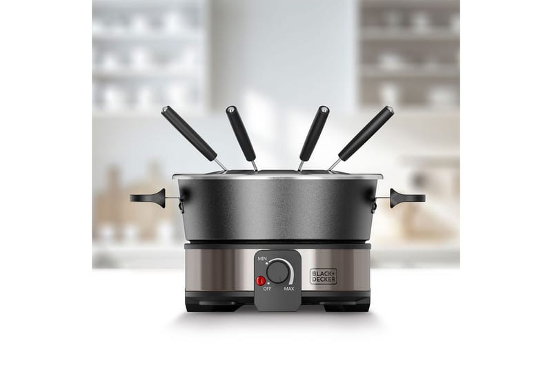 Fonduegryte Black+Decker 2L - Sølv - Servering & borddekking - Gryter & kasseroller - Fonduegryte